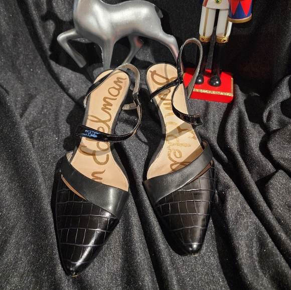 Sam Edelman Leather Pumps Black 7.5 - Picture 4 of 6